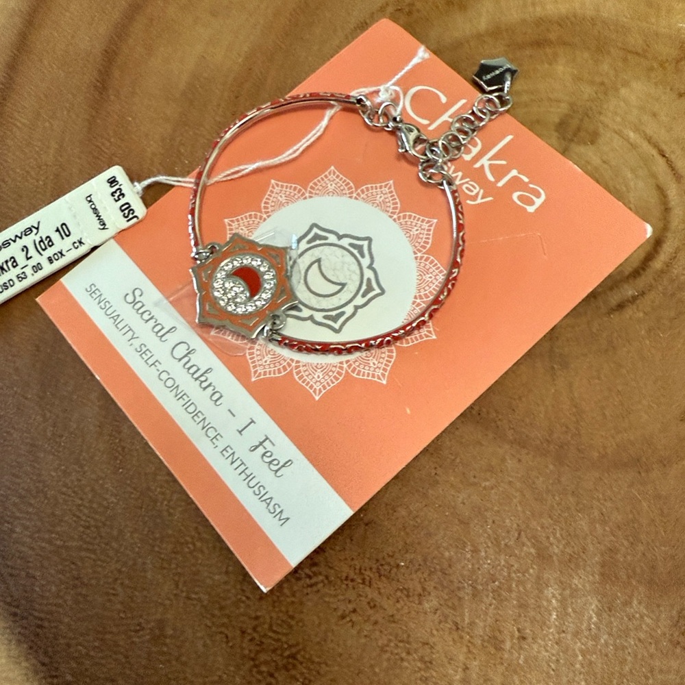 Women's Silver and Orange Bracelet - Picture 2 of 6